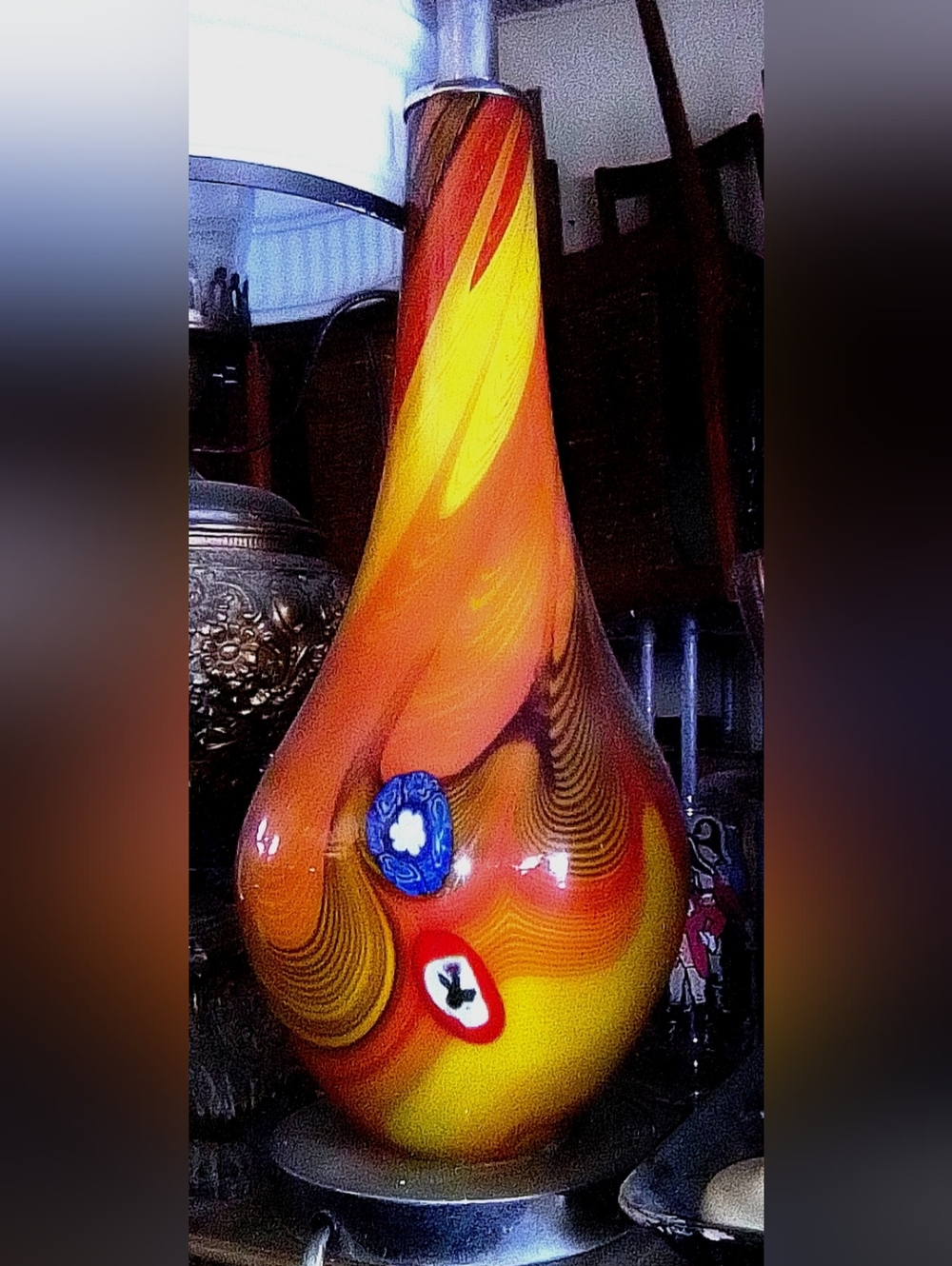 Vintage Italian Murano Tessaloni Glass Lamp